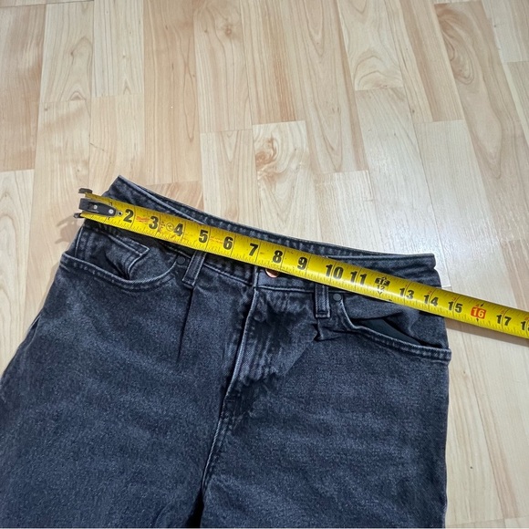 Express Black Relaxed High Waisted Tapered Denim Jeans Size 0S - Picture 5 of 9